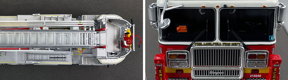 Close up images 13-14 of Philadelphia Fire Department Tower Ladder 8 scale model