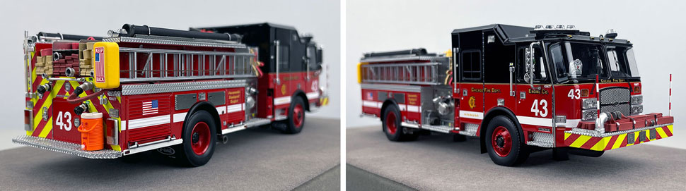Closeup pics 11-12 of Chicago Fire Department E-One Engine 43 scale model