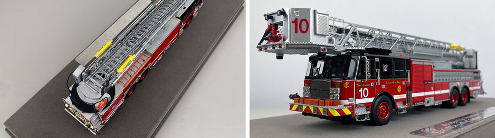 Closeup pics 3-4 of Chicago Fire Department E-One Tower Ladder 10 scale model