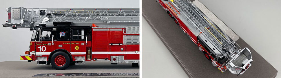 Closeup pics 5-6 of Chicago Fire Department E-One Tower Ladder 10 scale model