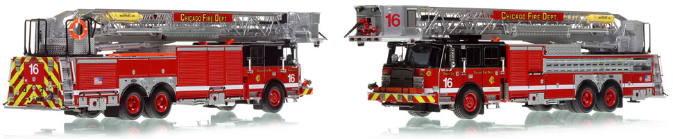 Take home Chicago Fire Department E-One Tower Ladder 16 scale model!