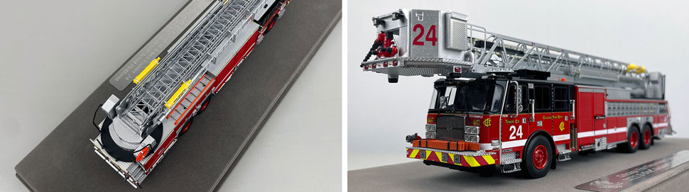 Closeup pics 3-4 of Chicago Fire Department E-One Tower Ladder 24 scale model