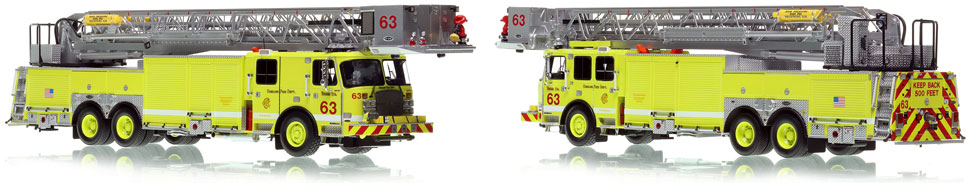 Take home Chicago O'Hare E-One Tower Ladder 63 scale model!