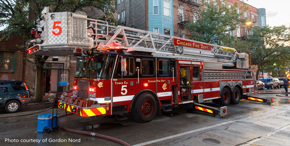 Chicago Fire Department Tower Ladder 5 courtesy of Gordon Nord