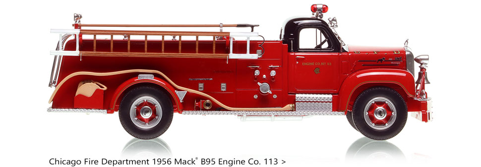 Chicago's 1956 Mack B95 Engine Co. 115 in 1:50 scale.