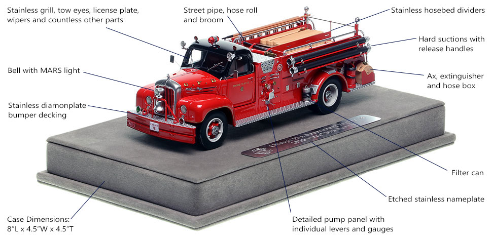 Features and specs of Chicago's 1954 Engine Co. 78 scale model