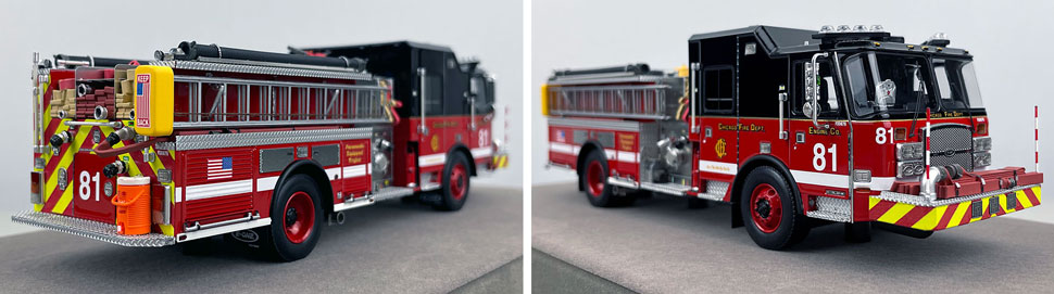 Closeup pics 11-12 of Chicago Fire Department E-One Engine 81 scale model