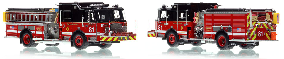 Take home a Chicago Fire Department E-One Engine 81 scale model!