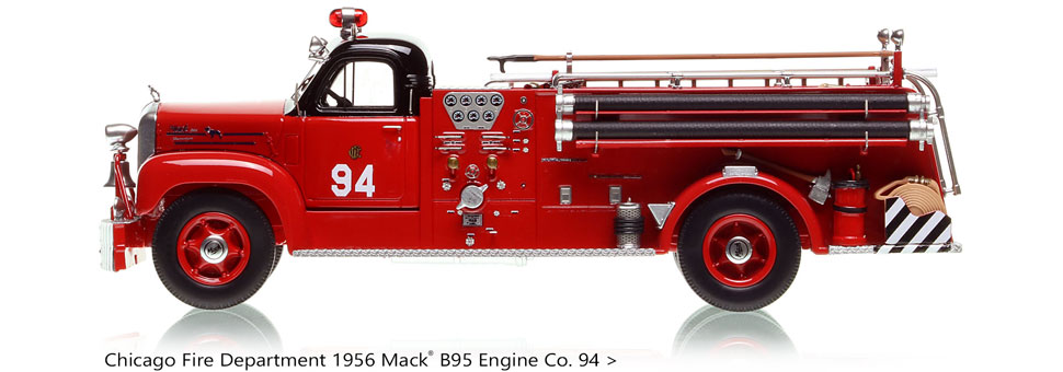 Chicago's 1956 Mack B95 Engine Co. 94 in 1:50 scale.