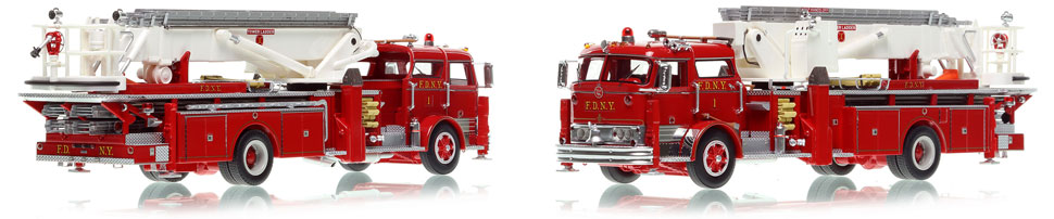 The first museum grade scale model of the 1964 Mack C/Truco 75' Tower Ladder 1