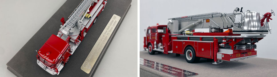 Close up images 7-8 of FDNY 1969 Mack C/Eaton Tower Ladder 105 scale model