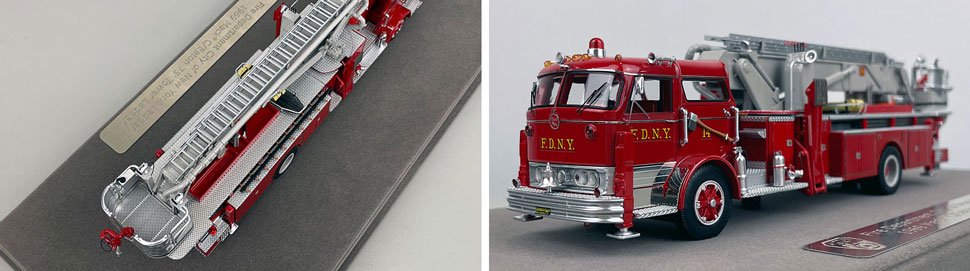 Close up images 3-4 of FDNY 1969 Mack C/Eaton Tower Ladder 14 scale model