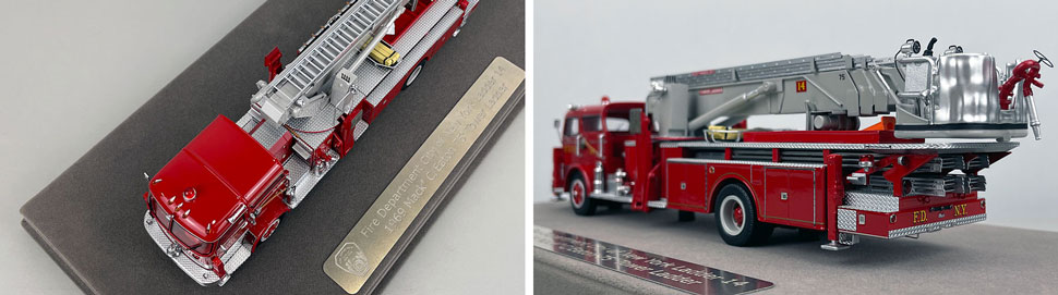 Close up images 7-8 of FDNY 1969 Mack C/Eaton Tower Ladder 14 scale model