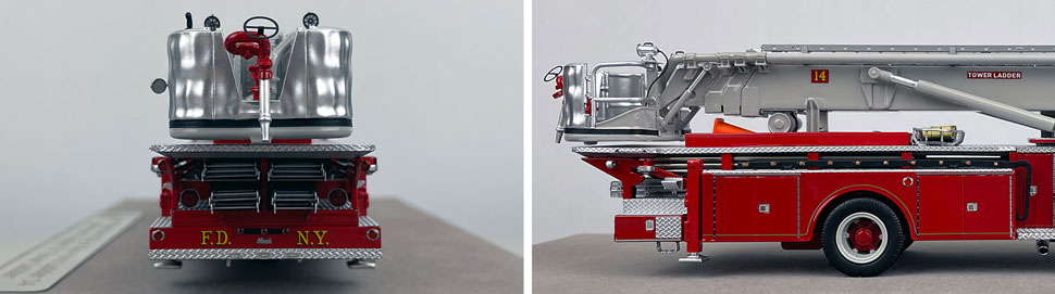 Close up images 9-10 of FDNY 1969 Mack C/Eaton Tower Ladder 14 scale model