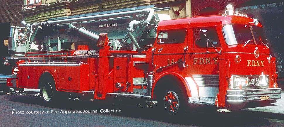 FDNY Mack C/Eaton Tower Ladder 14 courtesy of Fire Apparatus Journal Collection