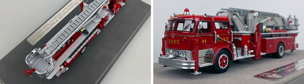 Close up images 3-4 of FDNY 1969 Mack C/Eaton Tower Ladder 44 scale model