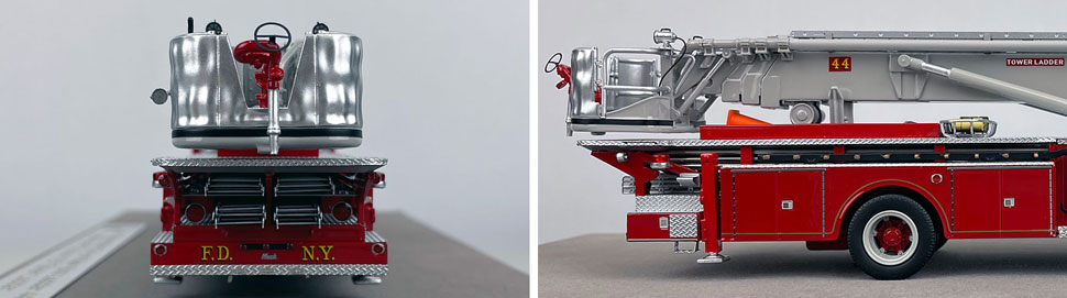 Close up images 9-10 of FDNY 1969 Mack C/Eaton Tower Ladder 44 scale model