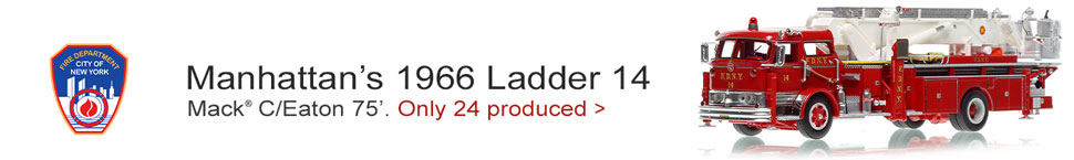 Order your FDNY 1966 Tower Ladder 14 in 1:50 scale today!