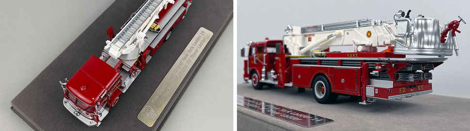 Close up images 7-8 of FDNY 1966 Mack C/Eaton Tower Ladder 14 scale model