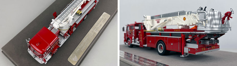 Close up images 7-8 of FDNY 1966 Mack C/Eaton Tower Ladder 171 scale model