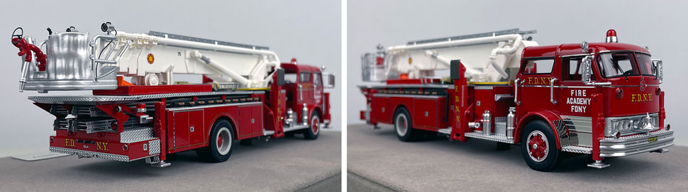 Close up images 11-12 of FDNY 1966 Mack C/Eaton Tower Ladder - Fire Academy scale model