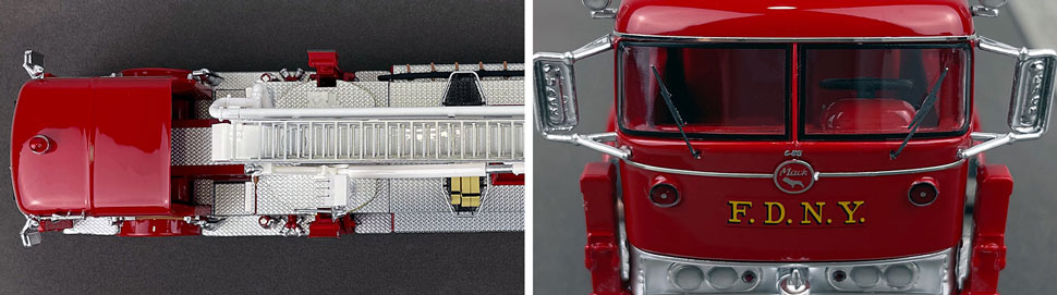 Close up images 13-14 of FDNY 1966 Mack C/Eaton Tower Ladder - Fire Academy scale model
