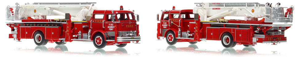 FDNY's Fire Academy Mack C Tower Ladder scale model is hand-crafted and intricately detailed.