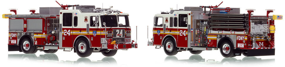 FDNY's Engine 24 scale model is hand-crafted and intricately detailed.