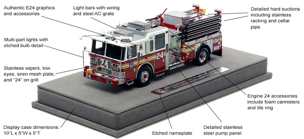 Features and Specs of FDNY's Seagrave Engine 24 scale model