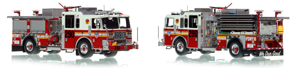 FDNY's Engine 290 scale model is hand-crafted and intricately detailed.