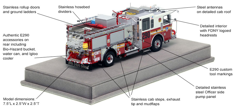 Specs and Features of FDNY's Seagrave Engine 290 scale model