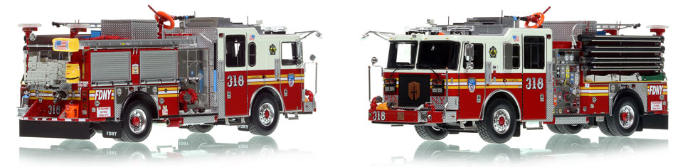 FDNY's Engine 318 scale model is hand-crafted and intricately detailed.