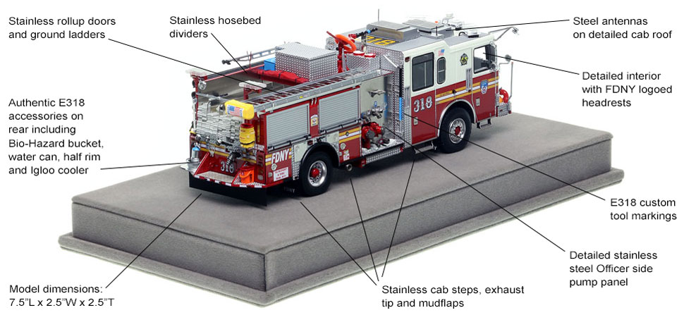 Specs and Features of FDNY's Seagrave Engine 318 scale model