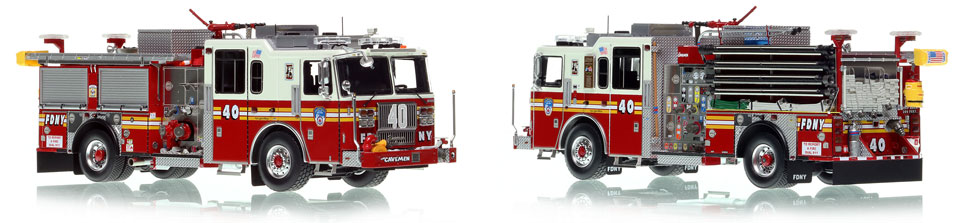 FDNY's Engine 40 scale model is hand-crafted and intricately detailed.