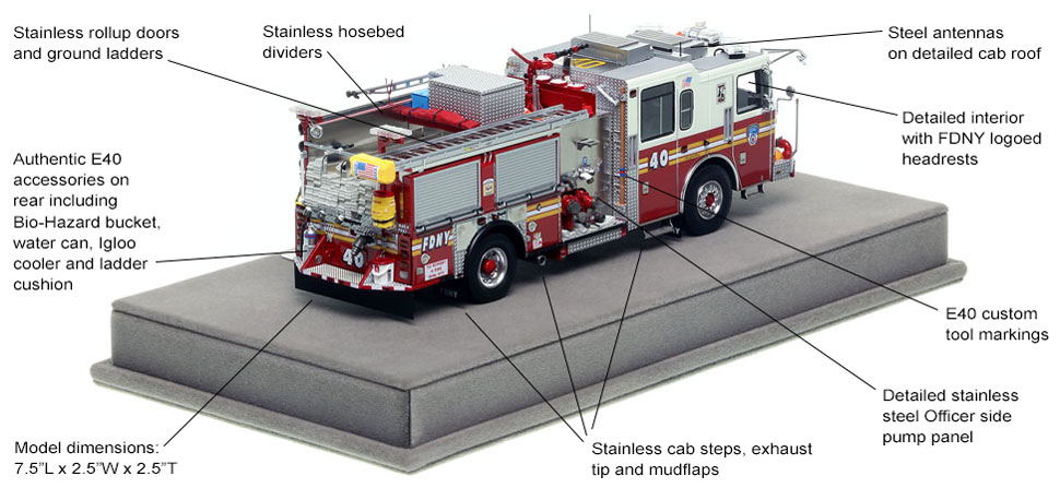 Specs and Features of FDNY's Seagrave Engine 40 scale model