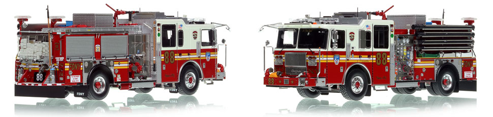 FDNY's Engine 88 scale model is hand-crafted and intricately detailed.