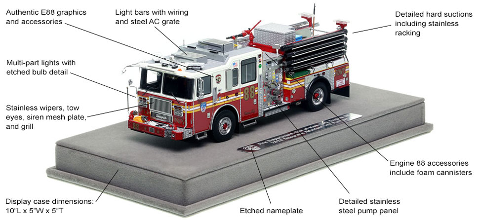 Features and Specs of FDNY's Seagrave Engine 88 scale model