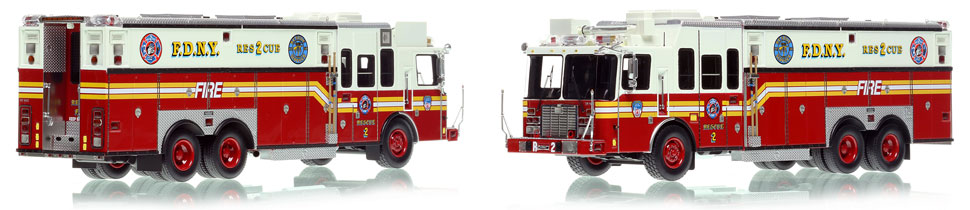 FDNY's HME Rescue 2 scale model is hand-crafted and intricately detailed.