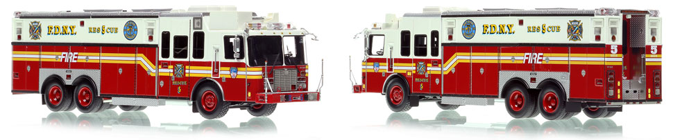 FDNY's HME Rescue 5 scale model is hand-crafted and intricately detailed.