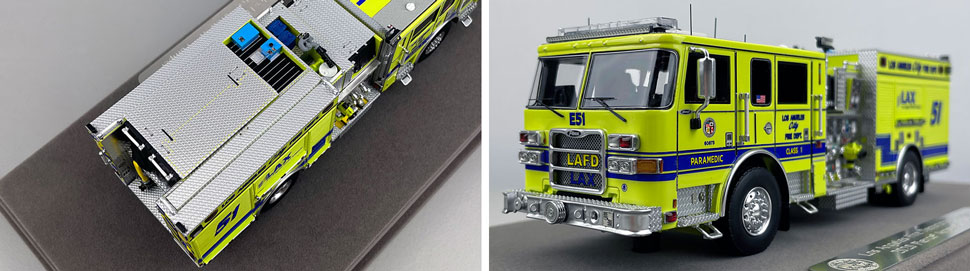 Closeup pictures 3-4 of the City of Los Angeles Fire Department Pierce Engine 51 scale model