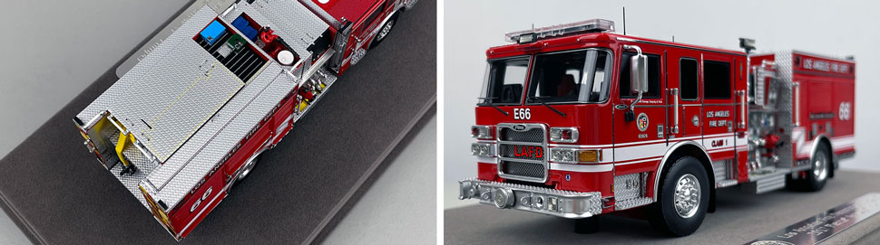 Closeup pictures 3-4 of the City of Los Angeles Fire Department Pierce Engine 66 scale model