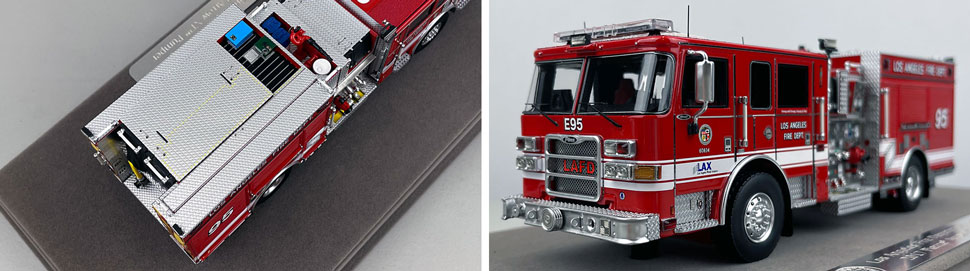 Closeup pictures 3-4 of the City of Los Angeles Fire Department Pierce Engine 95 scale model