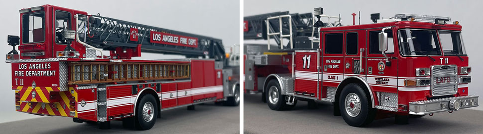 Closeup pictures 11-12 of the City of Los Angeles Fire Department Pierce Truck 11 scale model