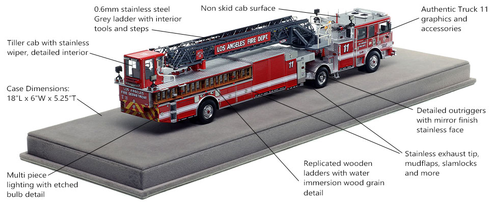 Specs and Features of the City of Los Angeles Pierce Truck 11 scale model