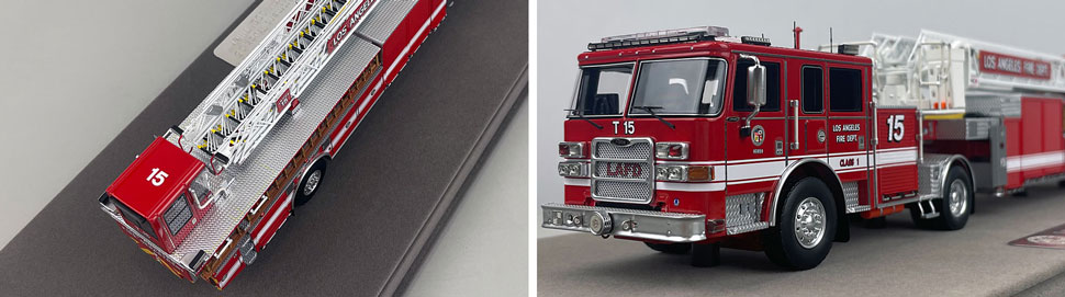 Closeup pictures 3-4 of the City of Los Angeles Fire Department Pierce Truck 15 scale model