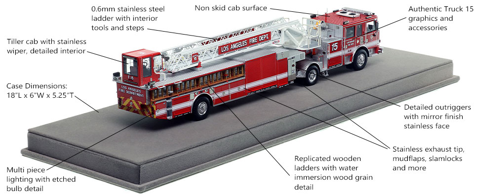 Specs and Features of the City of Los Angeles Pierce Truck 15 scale model