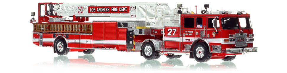 The first museum grade scale model of the Los Angeles Fire Department Pierce Arrow XT Truck 27