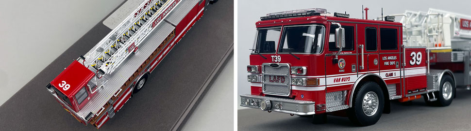 Closeup pictures 3-4 of the City of Los Angeles Fire Department Pierce Truck 39 scale model