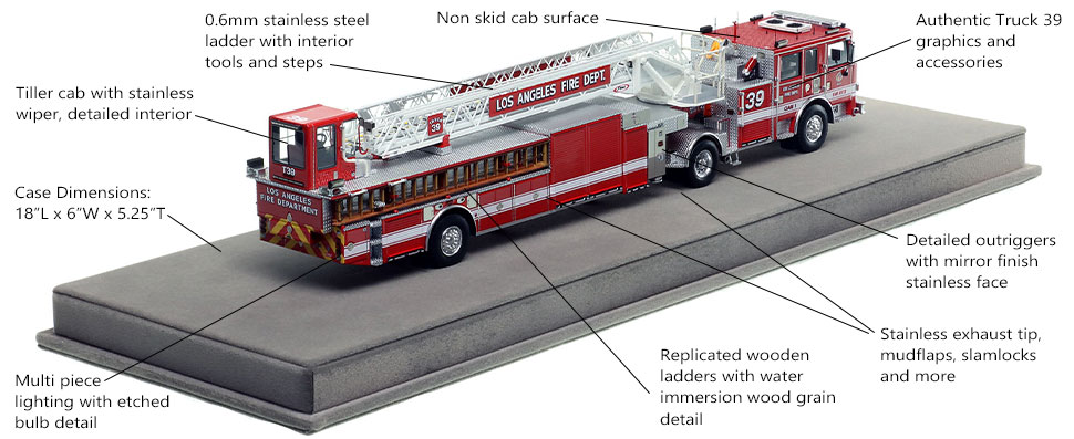 Specs and Features of the City of Los Angeles Pierce Truck 39 scale model