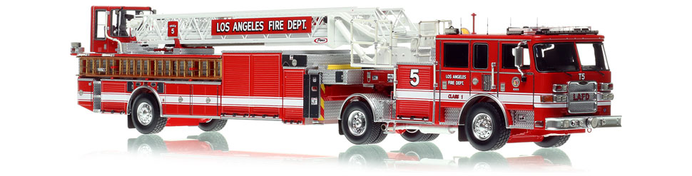 The first museum grade scale model of the Los Angeles Fire Department Pierce Arrow XT Truck 5